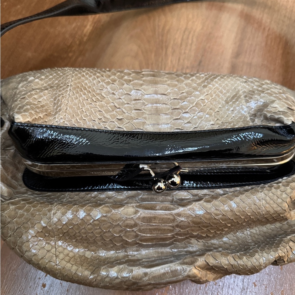 Devi Kroell Taupe Snakeskin Python Bag - image 6